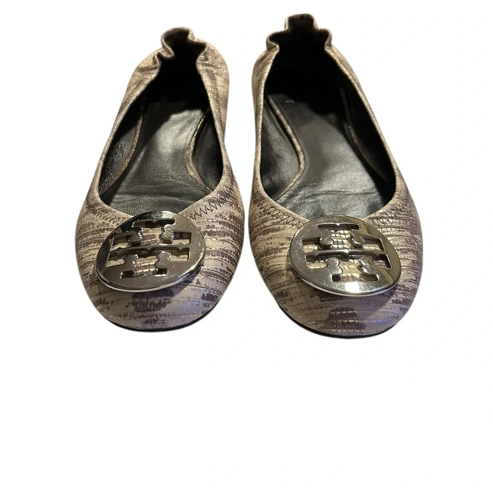 Tory Burch Women's Cream Patterned Flats